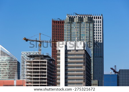 Skyscrapers with the construction of a new office building