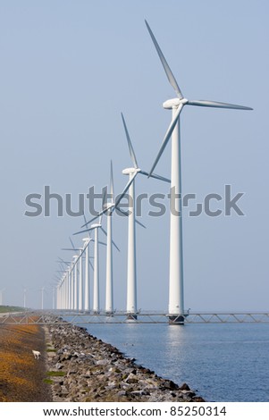 Offshore wind turbines in the Dutch sea