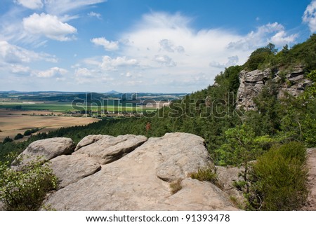 Summer landscape in Bohemian paradise, Czech republic, Central Europe. Ideal place for holidays