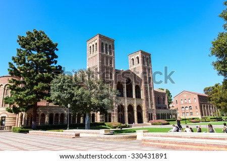 Los Angeles, California, USA - July 9. 2015: Royce Hall at the University of California Los Angeles (UCLA) campus includes an 1800 seat auditorium.