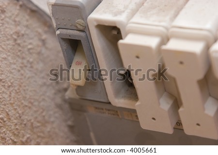 An old style power board and switch