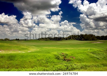 clouds over a public golf course