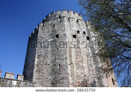 an ancient watch tower in a fortress