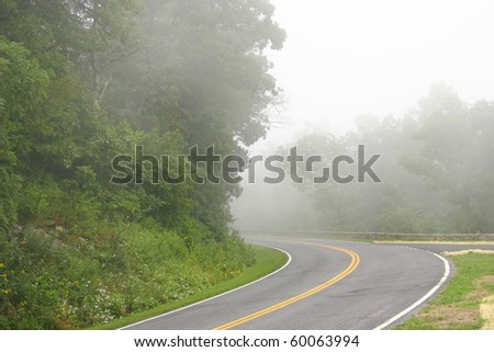 fog in a mountain road