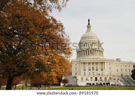 US Capitol building in late fall