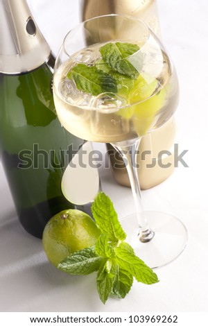 glass with cocktail on white background