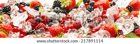 soft fruits in the ice