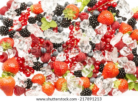 soft fruits in the ice