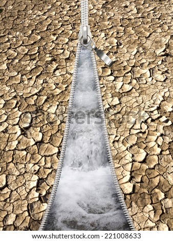 dry earth and clear water