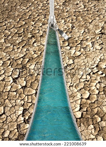 dry earth and clear water