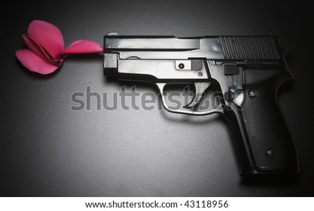 gun and flower