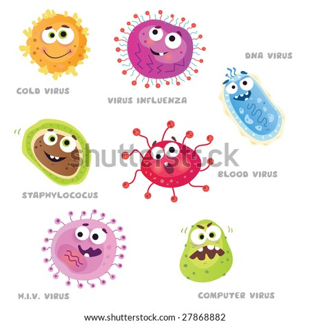 Viruses attacking! - stock vector Viruses attacking! - stock vector
