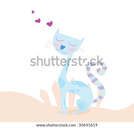 stock vector : Tomcat in love. Vector Illustration of funny animal. See similar pictures