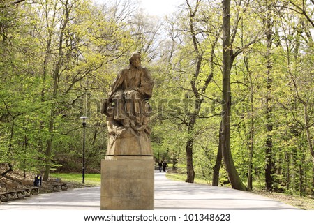 Statue of the famous Czech Poet in the Prague Park