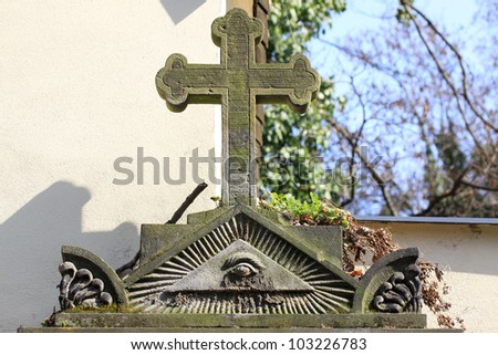 The Eye of the God from the old Prague Cemetery, Czech Republic