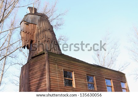 Wooden Trojan Horse in Prague