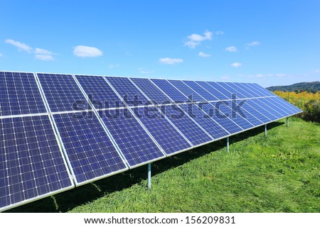 Solar Power Station in the autumn Nature