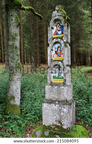 Beautiful Wilderness with Memorial from the summer  Mountains in southern Czech
