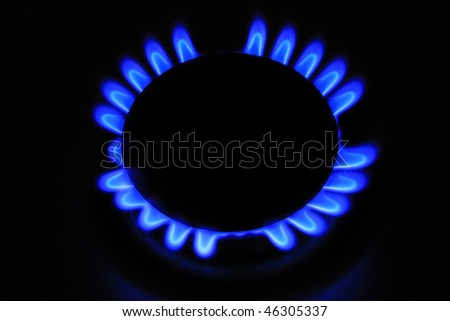 The Gas Burner on the black Background