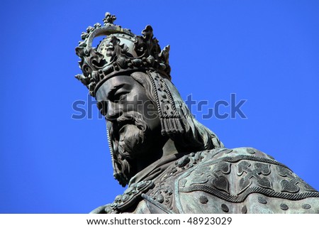 Bronze Statue of the eleventh King of Czech and Roman Emperor Charles IV. in Prague