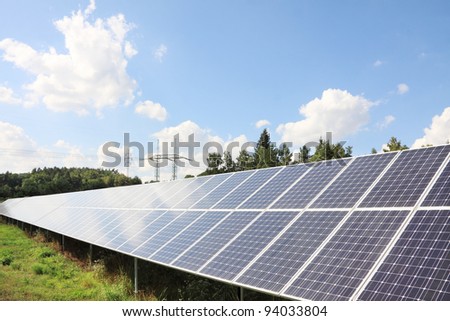 Solar Power Station in the green Nature