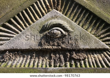 The Eye of the God from the old Prague Cemetery, Czech Republic