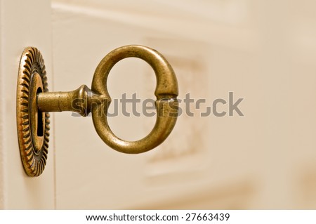 Key in the door of wardrobe
