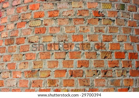 Old brick stack wall of boiler house
