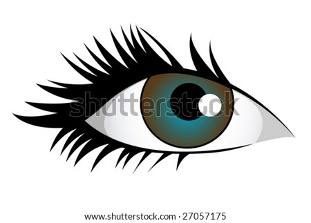 Vector Blue Eye In White Background For Design. (Eps And Jpg Formats
