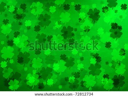 Grunge background with clover for St. Patrick\'s Day