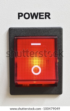 big detailed red power switch