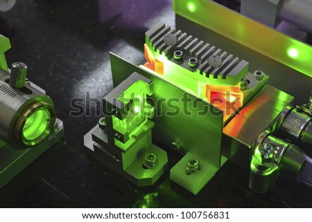 active elements of powerful Ti:Sapphire laser pumped by green light