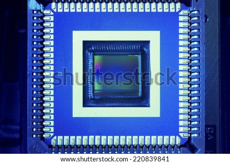 industrial ccd sensor mounted on electrical circuit board
