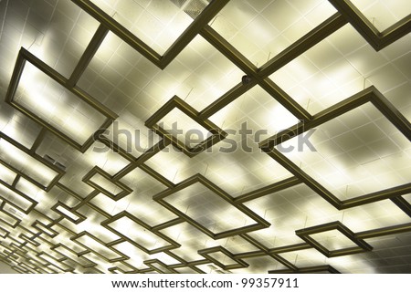 Futuristic Ceiling Illumination Background Pattern Stock Photo ...