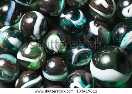Green & White Marbles