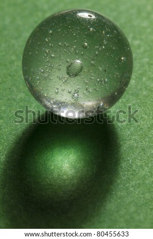 Clear Marble On Green