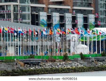 VANCOUVER - FEB 15: The Olympic Village in False Creek, provides first class accommodation to athletes participating in the 2010 Olympic games in Vancouver British Columbia, Canada, February 15, 2010