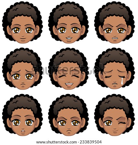 Facial expression of girl (African Descent)