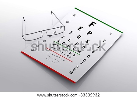 Eye exam with spectacles