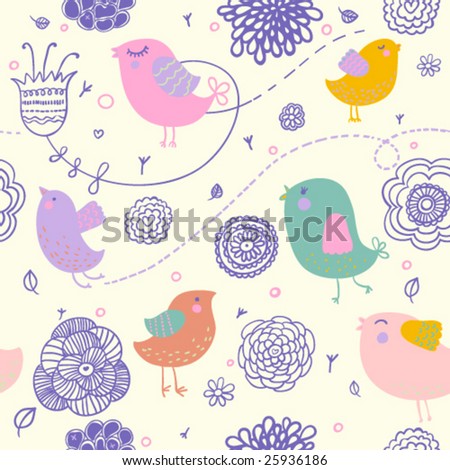 stock vector : Cute spring floral pattern for nice backgrounds in vector