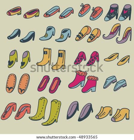 Cartoon Shoes. Vector Set - 48933565 : Shutterstock