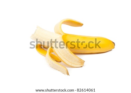 Banana isolated on white background. Close up