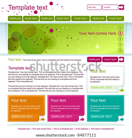 Webpage Design on Minimalistic Green Web Page Layout Design Stock Vector 84877111