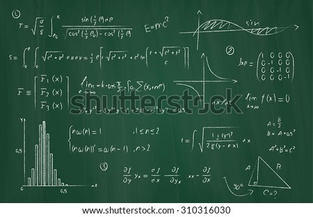 Some mathematical equations on a blackboard/Mathematics