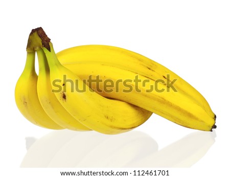Bunch of ripe bananas isolated on white background