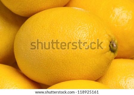 Close up of fresh ripe lemons background