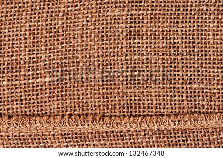 Closeup of a natural burlap texture as the background