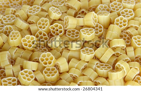 Italian pasta - meal for vegetarians on a white background