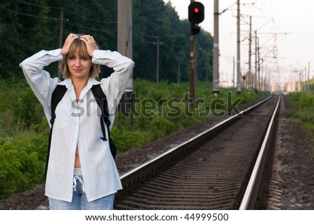 beautiful young woman, was late for a train