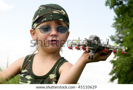 little boy dreams of becoming a fighter pilot